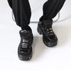 New Punk Style Women Shoes Lace-up Heel Height 6CM Platform Shoes Woman Gothic Ankle Rock Boots Metal Decor Woman Sneakers