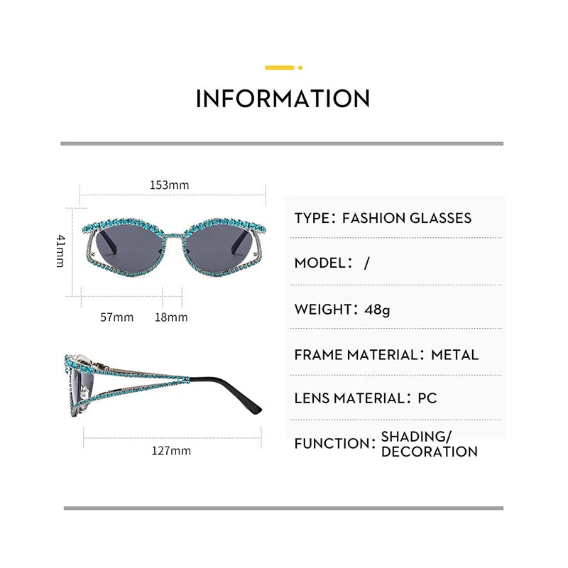XJiea 2024 Designer Rhinestone Sunglasses For Women Luxury Brand Fashion Steampunk Men Eyeglasses Party Beach Shades Accessory