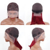 1B/99J Burgundy Short Straight Bob Human Hair Wigs Brazilian Lace Front Human Hair Wigs Pre Plucked T Part Lace Wigs Remy Hair