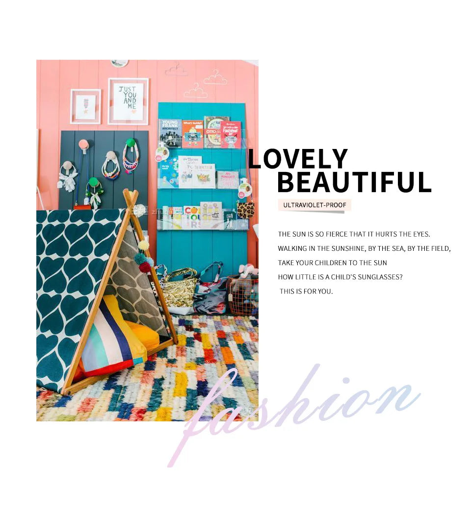 Kids Cute Sunglasses Metal Frame Children Sun Glasses Fashion Girls Outdoor Cycling Goggles Party Eyewear Photography Supplies