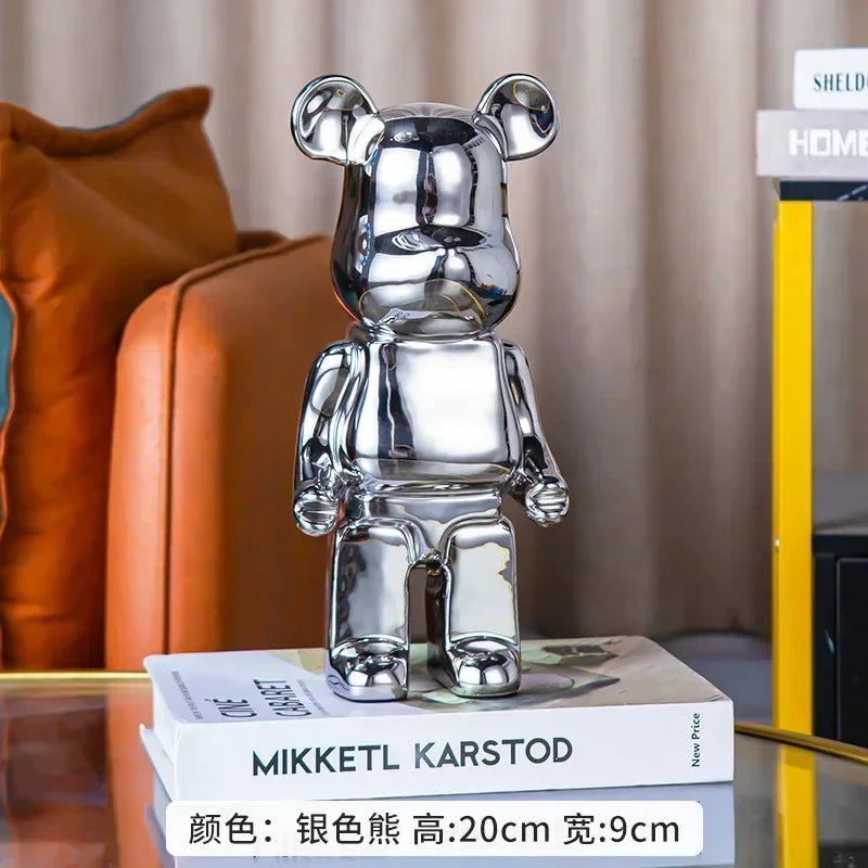 20/28/35cm Aesthetic Bear Figure Stautes Ceramics Violent Bear Figurines Sculptures Decor Luxury Room Decorations Home Ornament