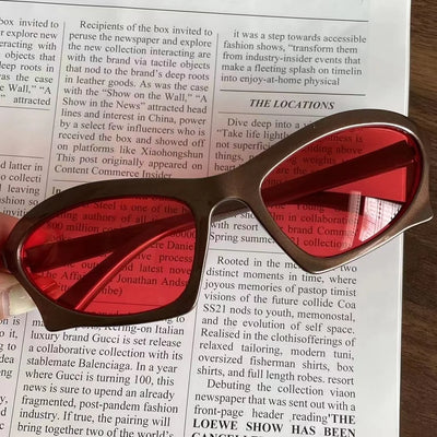 Retro Sports Sunglasses Geometric Trend Steampunk Glasses Sports Vintage Punk Shade Sunglasses UV400 Women Men Eyewear