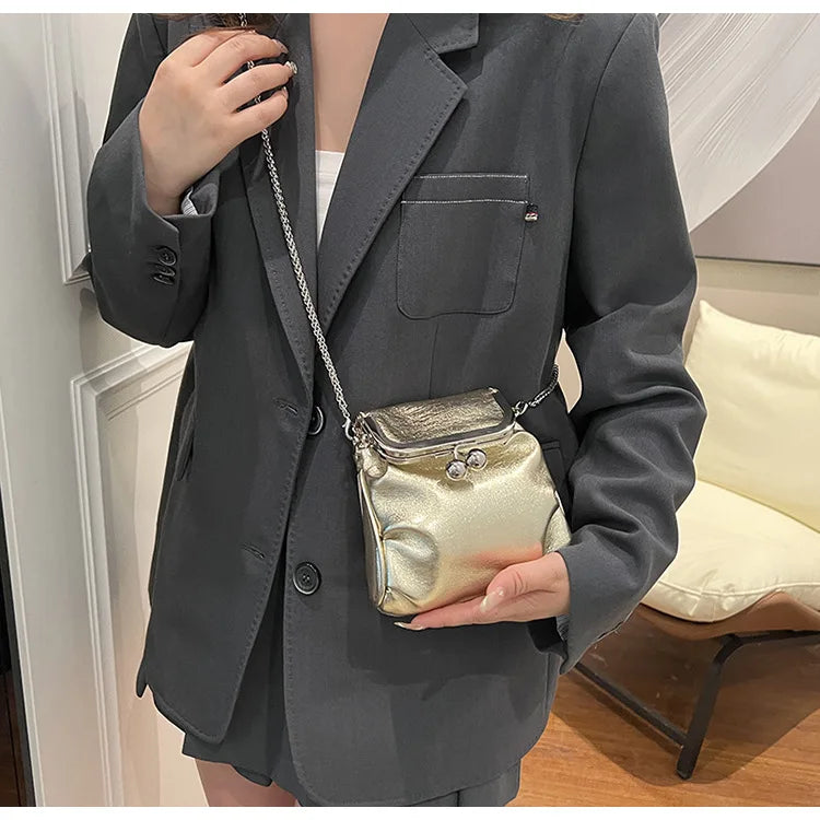Trendy Korean Fashion Mini Square Bag Vintage Streetwear Elegant Crossbody Bags Casual Y2k Aesthetic Shoulder Handbags for Women
