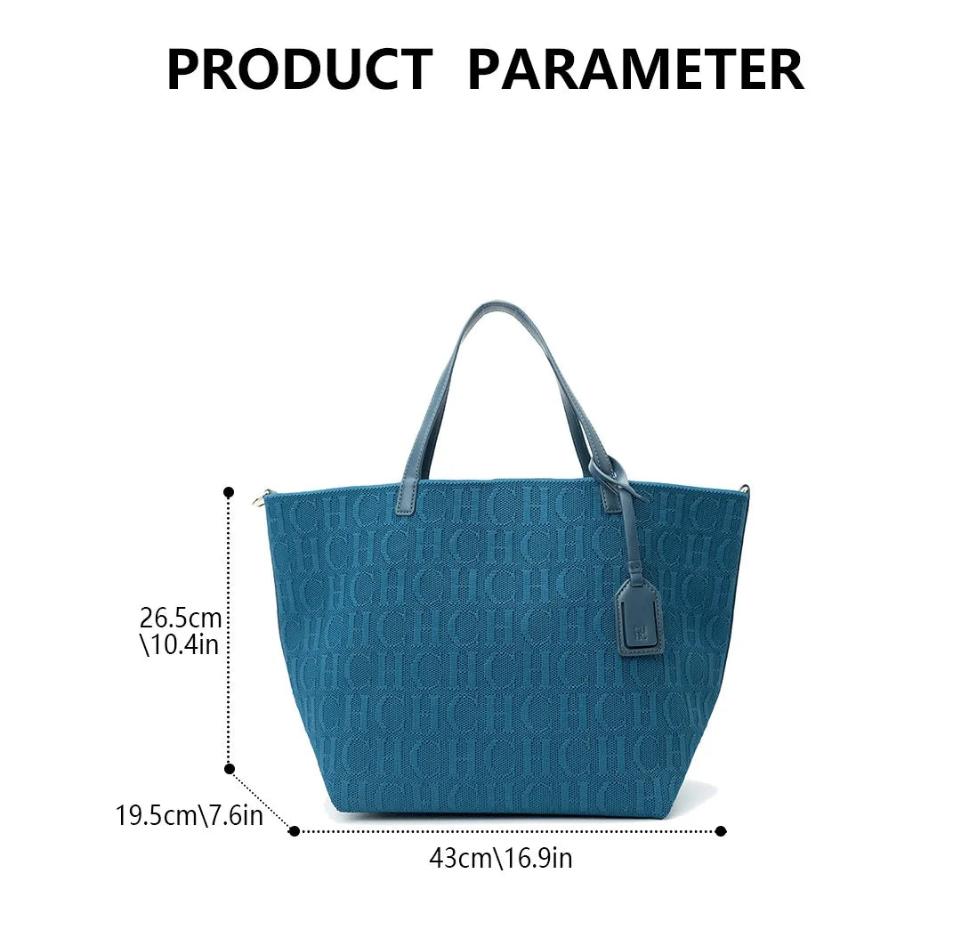 CH Classic Models of Women's Shoulder Bag Solid Color Fashionable Versatile Large-capacity Handbag Elegant Shopping Ladies Bag