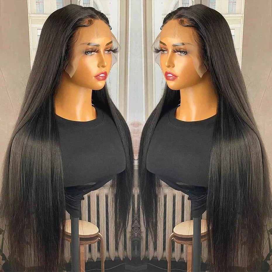 Ready to Wear Glueless Wig Straight 13x6 Transparent Lace Frontal Wig 30 34inches Human Hair Bone Straight 6x4 Lace Frontal Wigs