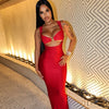 Weird Puss Sexy Party Dress Women Ring Clasp Chic Hollow Backless Sleeveless Low-Neck Birthday Banquet Rave Bodycon Vestidos