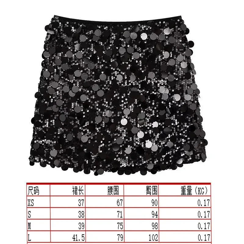 Party Club Stage Show Mini Skirts for Women Clothing Fashion Clothes Sexy Streetwear Dance Bling Sequined Hot Girls