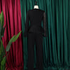 Luxury Jumpsuits & Rompers for Women Round Neck Beaded Transparent Sleeve High Waisted Elegant Female Birthday Party Overalls