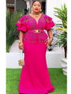 Plus Size African Party Dresses for Women 2024 New Fashion Dashiki Ankara Wedding Evening Gown Elegant Turkey Muslim Maxi Dress