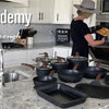 Induction Cookware Set-17 Piece Non-stick Cooking Pan Set, Granite Pots and Pans Set