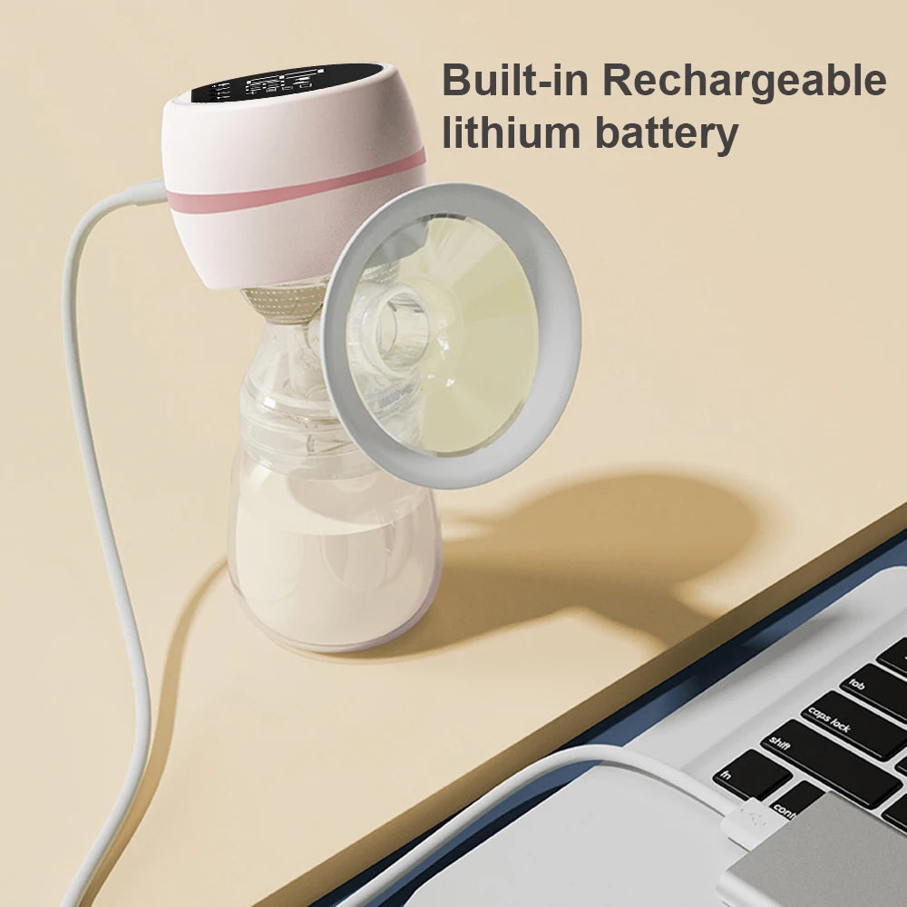 Electric Breast Pump Breast Pump with LED Screen Milk Puller for Breastfeeding Low Noise with 180ml Milk Bottle BPA-free
