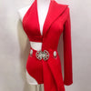 Bar Nightclub Women Singer Dancer Team Stage Performance Clothes Irregular Bikini Blazer Rave Outfit Modern Jazz Dance Costume