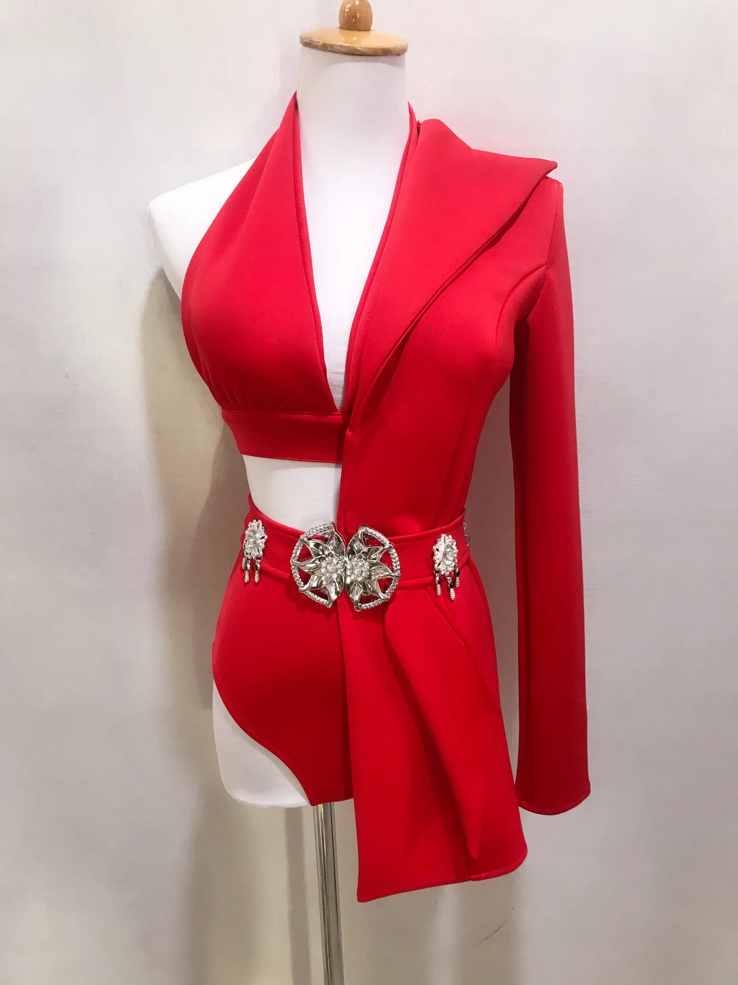 Bar Nightclub Women Singer Dancer Team Stage Performance Clothes Irregular Bikini Blazer Rave Outfit Modern Jazz Dance Costume