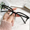 Retro Fashion Anti-blue Light Glasses Men Women Transparent Computer Glasses Frame Eyeglass Frame Flat Glasses Square Eyeglasse