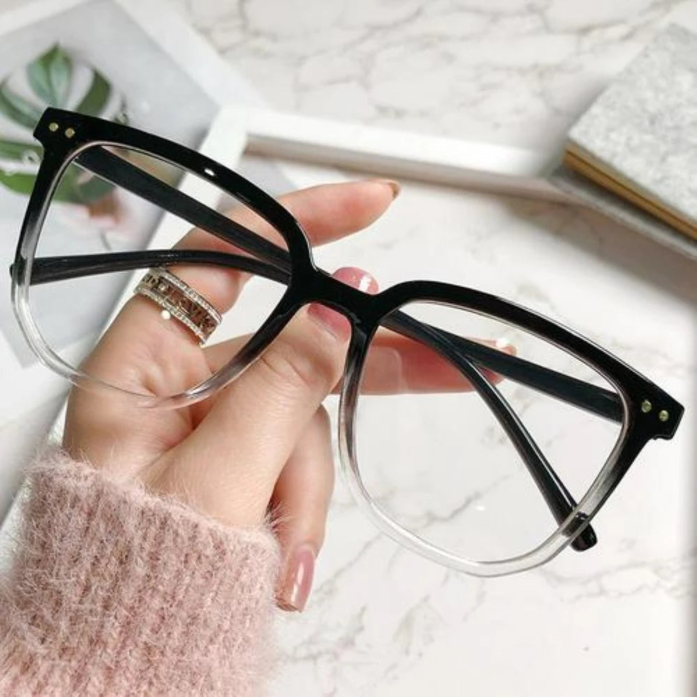 Retro Fashion Anti-blue Light Glasses Men Women Transparent Computer Glasses Frame Eyeglass Frame Flat Glasses Square Eyeglasse