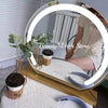 Vanity Mirror with Lights LED Round Makeup Mirror for Bedroom with 15X Magnification Smart Touch Dimmable 3 Modes 360° Rotation