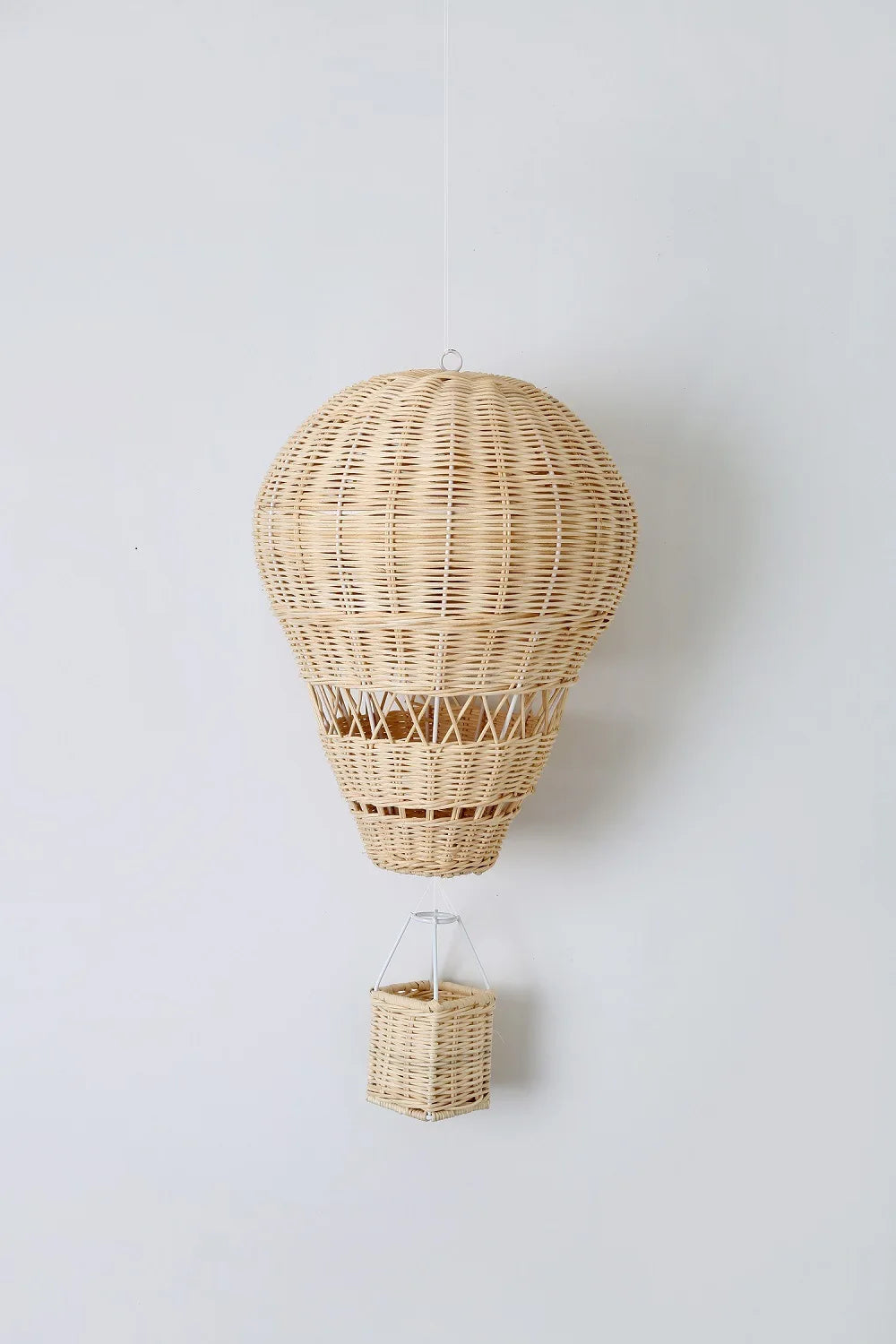 Rattan Hot Air Balloon Decor Hand-woven Wall Hanging Decor Handmade Nordic Photograph Prop for Kids Room Kindergarten Nursery
