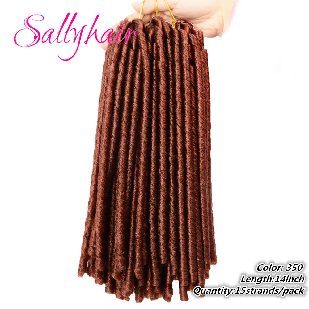 Sallyhair Synthetic Faux Locs 14inch 70g/pack Crochet Braiding Hair Extensions Afro Hairstyles Soft Dreadlock Crochet Braids