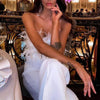 Women Jumpsuit Feather Tube Top Sexy Evening Party Jump Suits Sleeveless High-waisted Straight Playsuits Night Clubwear Overalls