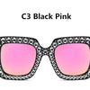 Glitter Women Sunglasses Brand Design Flash Square Shades Mirror Female Sun Glasses Bezel Bling Rhinestones