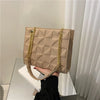 Ladies Fashion Large Capacity Chain Bag Retro Square Tote Bag Diamond Texture Shoulder Crossbody Daily Hundred Underarm Handbag