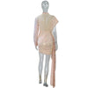 Autumn and Winter Women's Clothing Semi-turtleneck Mesh Beads Tight Hip-wrapped Sexy Evening Dress