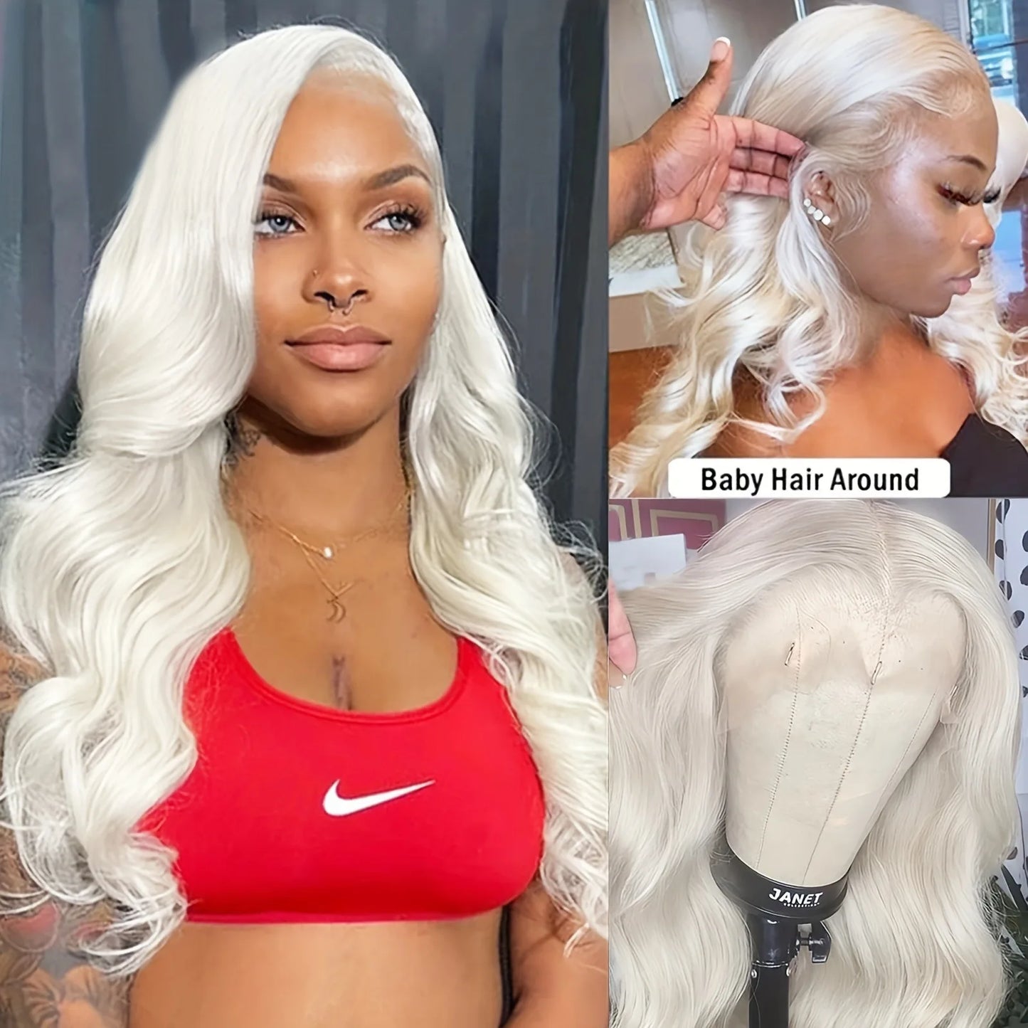 Charisma Synthetic Lace Front Wigs Platinum Blonde Wig Long Wigs Loose Wave Glueless Lace Wig Pre Plucked Hairline Wig Daily Use
