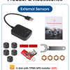 JMCQ USB Android TPMS Tire Pressure Monitoring System Display Alarm System Internal External 5 Sensors For Car Navigation Radio