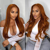13x6 Ginger Blonde Fall Colored Human Hair Lace Front Wigs 180% HD Lace Frontal Wigs Straight Honey Blonde Human Hair Wig
