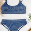 Bikini 2025 Sexy Blue High Waist Swimwear Swimsuit Women Bikinis Set Bathing Suit Beach Bikini Female Push Up Biquinis Feminino
