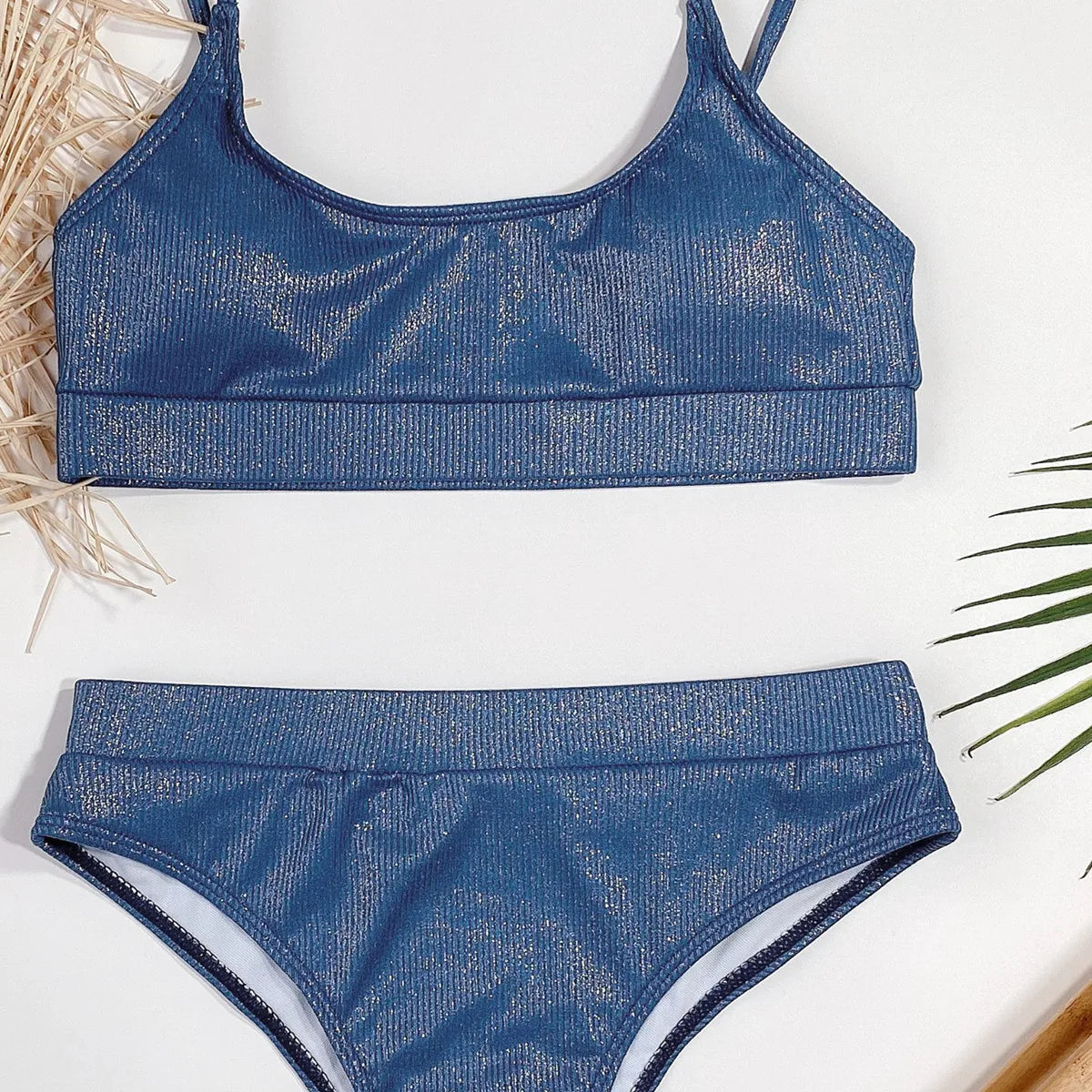 Bikini 2025 Sexy Blue High Waist Swimwear Swimsuit Women Bikinis Set Bathing Suit Beach Bikini Female Push Up Biquinis Feminino