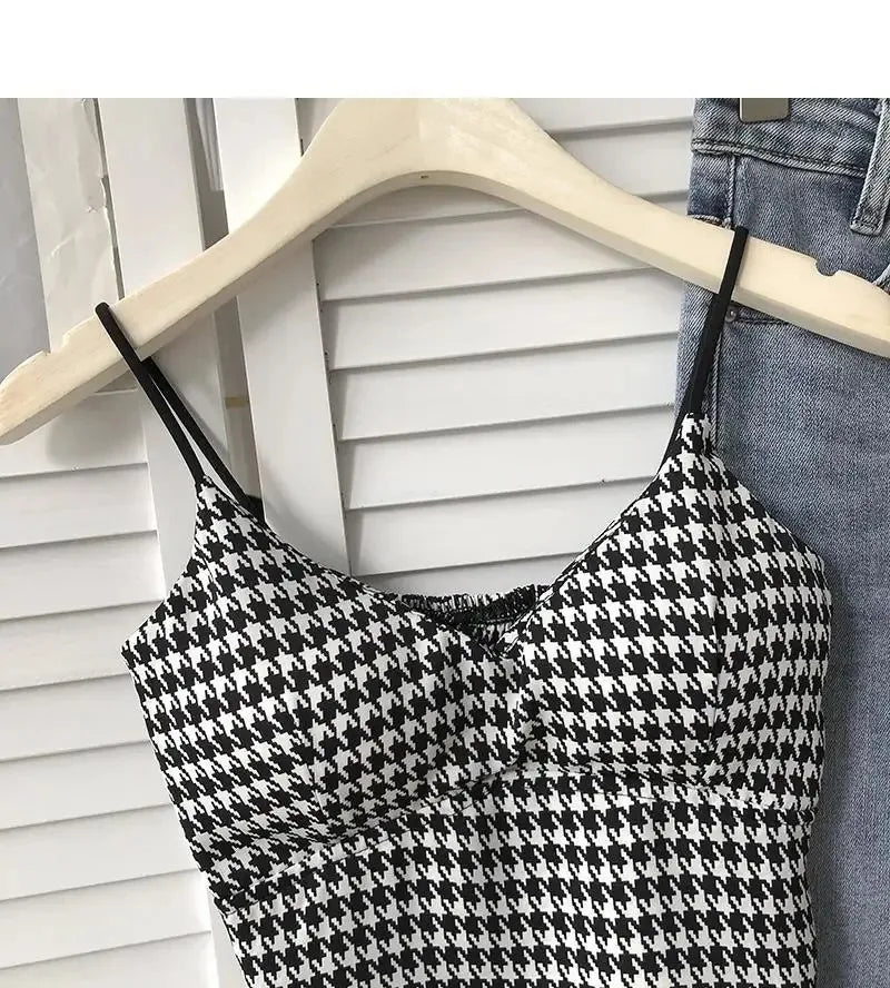 Crop Top Women Sexy Wireless Push Up Padded Tank Top Slim Was Thin Sports Summer Camisole 2023 New