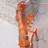 Summer Luxury Rhinestones Butterfly Decoration Women Gladiator Sandals Fashion Stiletto High heels Crystal Banquet Sandals Shoes