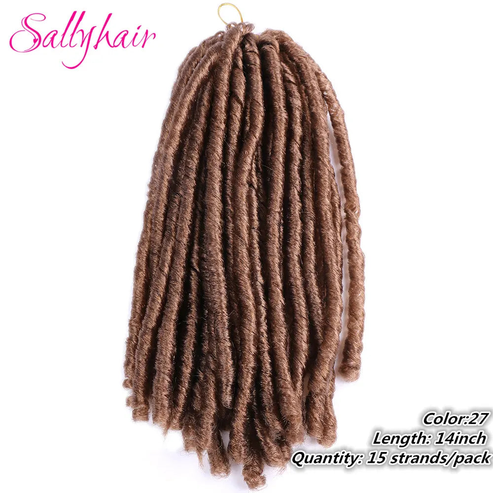 Sallyhair Synthetic Faux Locs 14inch 70g/pack Crochet Braiding Hair Extensions Afro Hairstyles Soft Dreadlock Crochet Braids