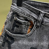 Mens Jeans Embroidered Leg Slimming Trousers Casual Streetwear Versatile Personalized Pencil Pants Men'S Wear 2024 Spring New