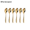 6/16/20/24Pcs Gold Tableware Stainless Steel 304 Cutlery Set Western Dinner Set Mirror Knife Fork Spoon Smooth Handle Flatware