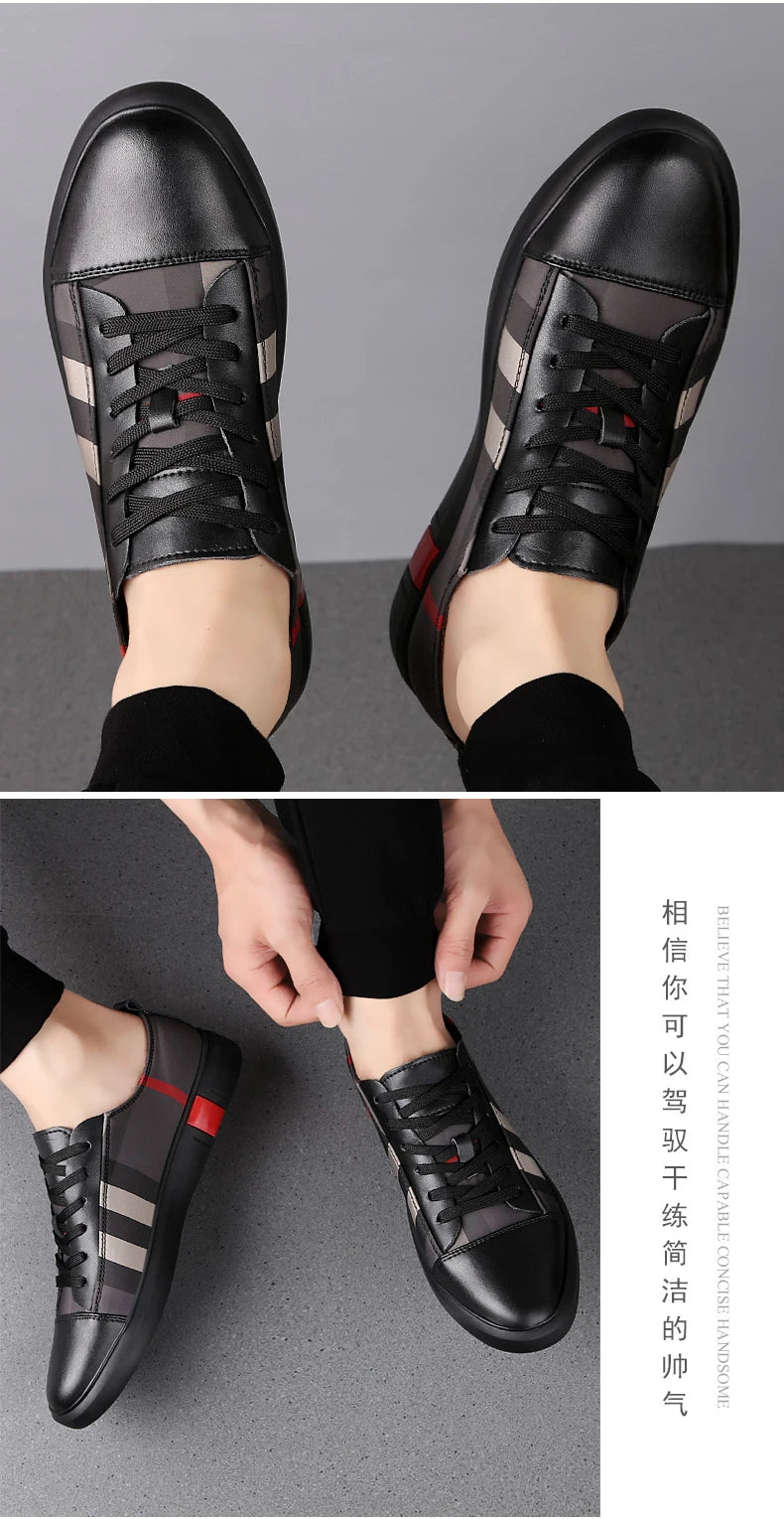 2022 New Fashion Mens Breathable Skateboard Shoes Men Fashion Sneakers High Quality Trainers Shoes Casual Genuine Leather Shoes