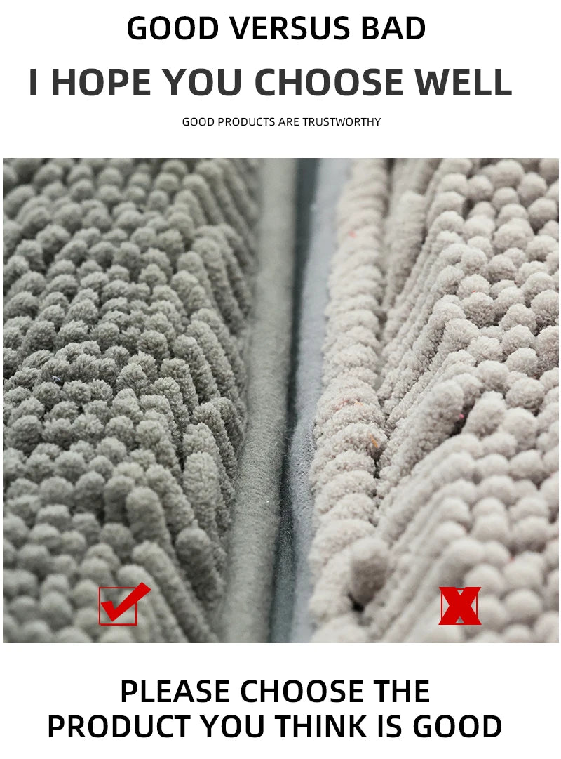 3-piece bathroom chenille floor mat, absorbent anti slip bathroom carpet, bathroom U-shaped foot mat, toilet lid, TPR anti slip