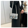 Black & White Plaid Casual Shoulder Bag Crossbody Handbag Women's Shoulder Bags Handbags With Top Handle Fashion Square Bag