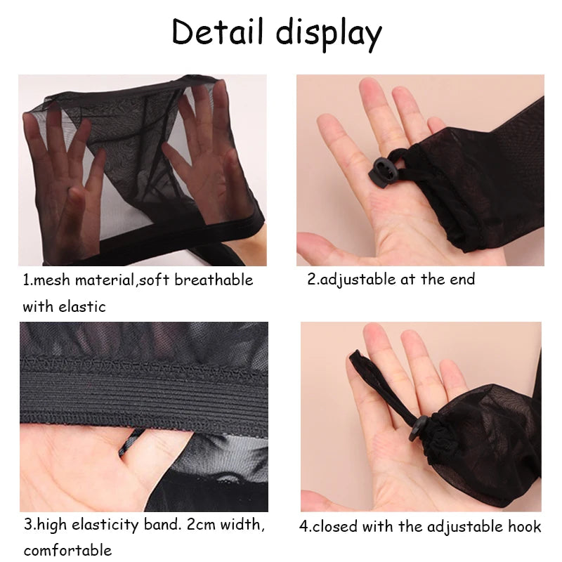 1Pcs Braiding Hair Sleeve For Hair Extensions Black Wig Sleeve With Adjustable Drawstring For Keep Braids Flow Wig Accessories