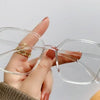 Fashion Anti Blue Light Glasses Ultra-Light Transparent Korean Gradient Big Square Frame Men Women Eye Protection Spectacles