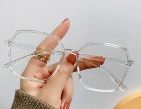 Fashion Anti Blue Light Glasses Ultra-Light Transparent Korean Gradient Big Square Frame Men Women Eye Protection Spectacles