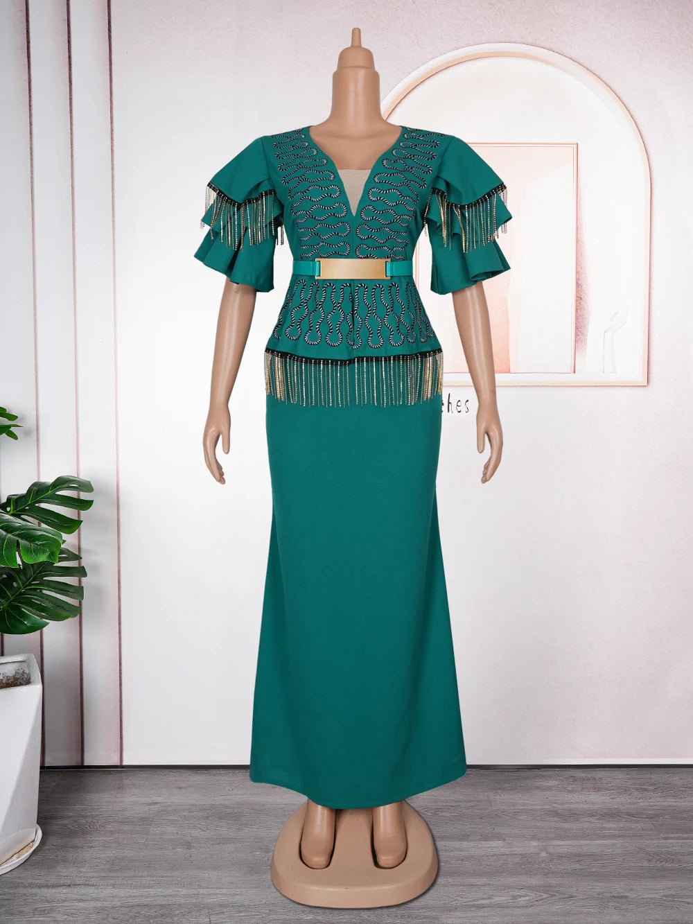Plus Size African Party Dresses for Women 2024 New Fashion Dashiki Ankara Wedding Evening Gown Elegant Turkey Muslim Maxi Dress