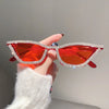 Fashion CAT EYE Rhinestone Bling Sunglasses Women Vintage Brand Luxury Small Frame Ladies Gradient Sun Glasses Oculos UV400