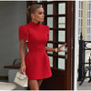 Elegant Womens Luxury Hollow Out Red Bow Casual Mini Dress Bow Evening Party Formal Short Dresses New Black White Gowns Street