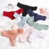 BZEL 4PCS Women's Panties Set Fashion Striped Thongs Soft Cotton Underwear Sexy Lingerie Sports Breathable G-Strings Cozy T-Back
