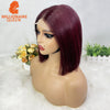 Super Double Drawn Bone Straight Vietname 4x4 Bob Wig with 100% Human Hair Nature Black 250% Density For Black Women