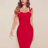 BEAUKEY Summer White Rhinestone Bandage Evening Dress Women Luxury Maxi Spaghetti Strap Red Club Celebrity Evening Party Vestido