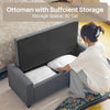 Redlife 47.8'' Storage Ottoman, Folding Storage Bench Footrest Stool w/ Flipping Lid Safe Hinge for Living Room Bedroom Entryway