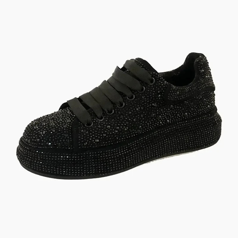 Brand Women's Sneakers Luxury Rhinestones Women Causal Shoes Designer Platform Sport Shoes Fashion Comfort Women Shoes Plus Size
